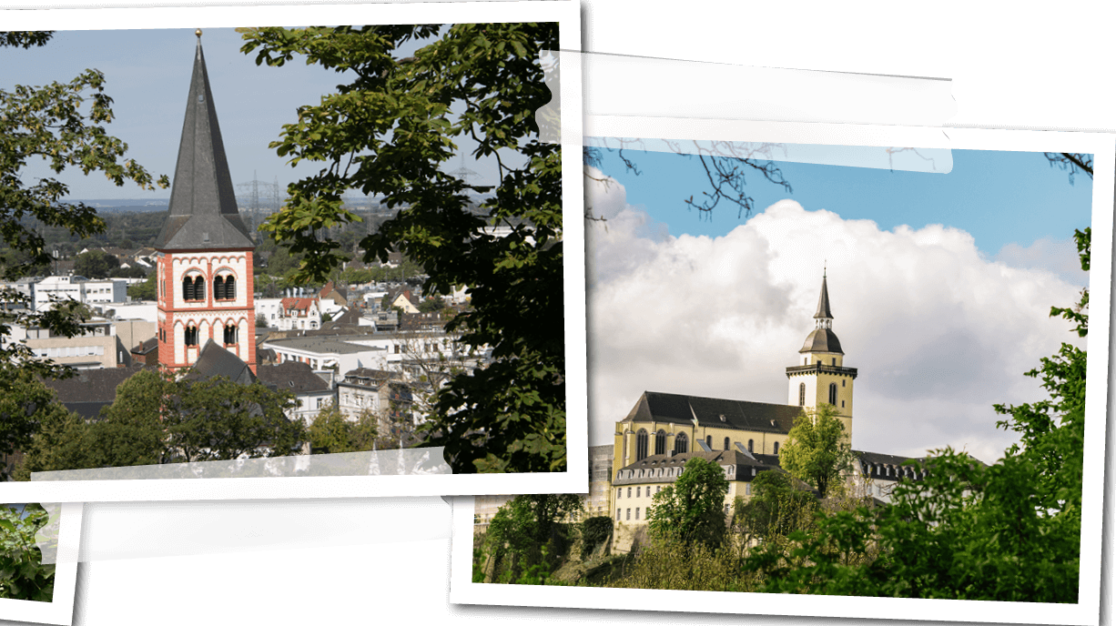 Zu sehen ist eine Collage mit vier Bildern welche die Highlights des Aggersülz Radweg zeigt. 