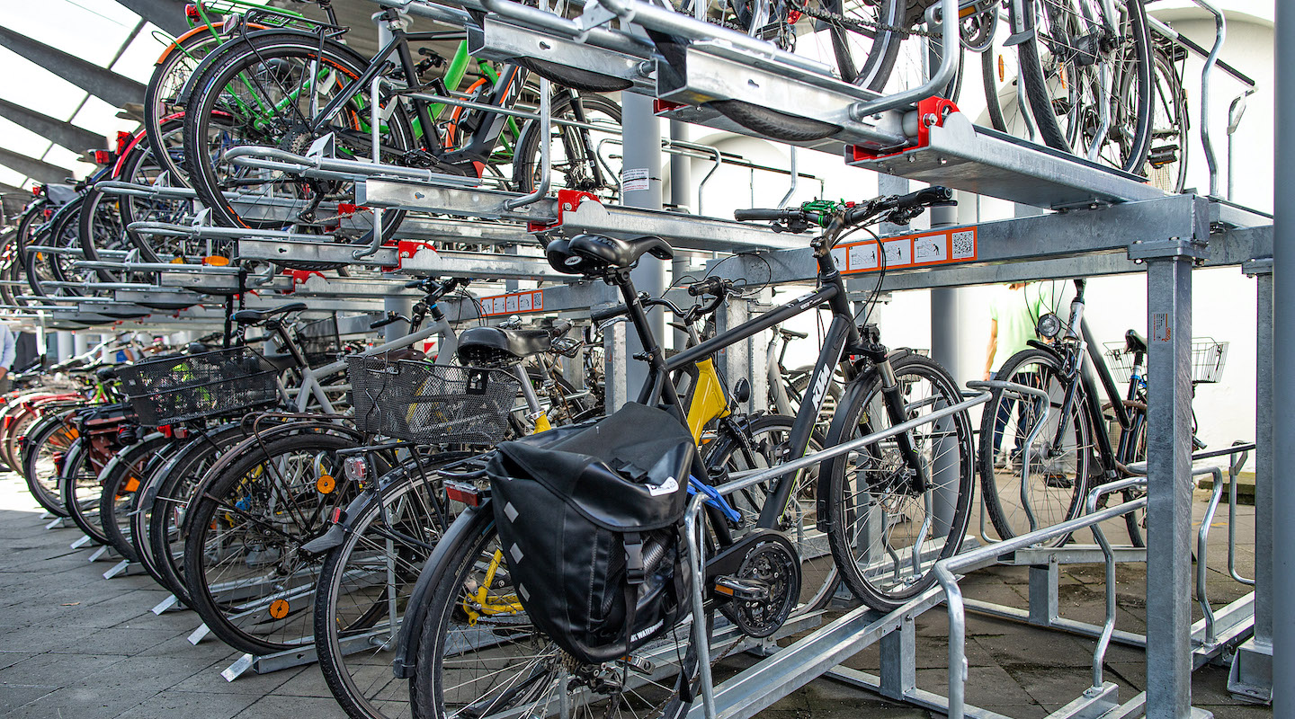 Fahrradständer an der Mobilstation in Hamm.