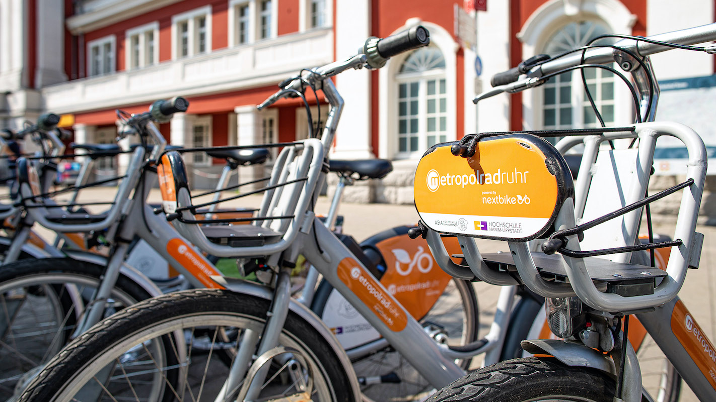 Leihräder an der Mobilstation in Hamm.