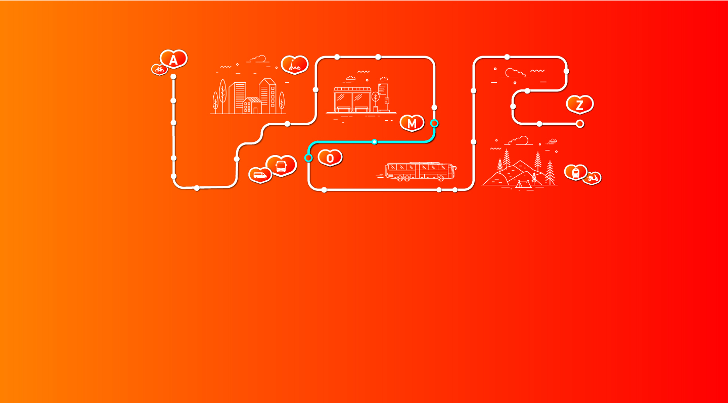 Orange-roter Hintergrund, auf dem weiße Linien und die Buchstaben A, M sowie L und Z zu sehen sind.