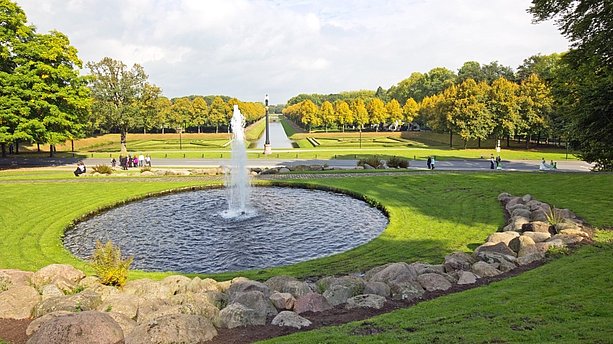 Eine Brunnenanlage in den Klever Gärten. Klever Gärten, Kleve
