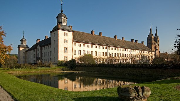 Ansicht des Schloss Corvey in Höxter. Corvey, Höxter