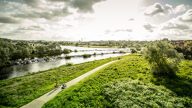 Ansicht des Ruhrtalradweg in Hattingen. Ruhrtalradweg, Hattingen